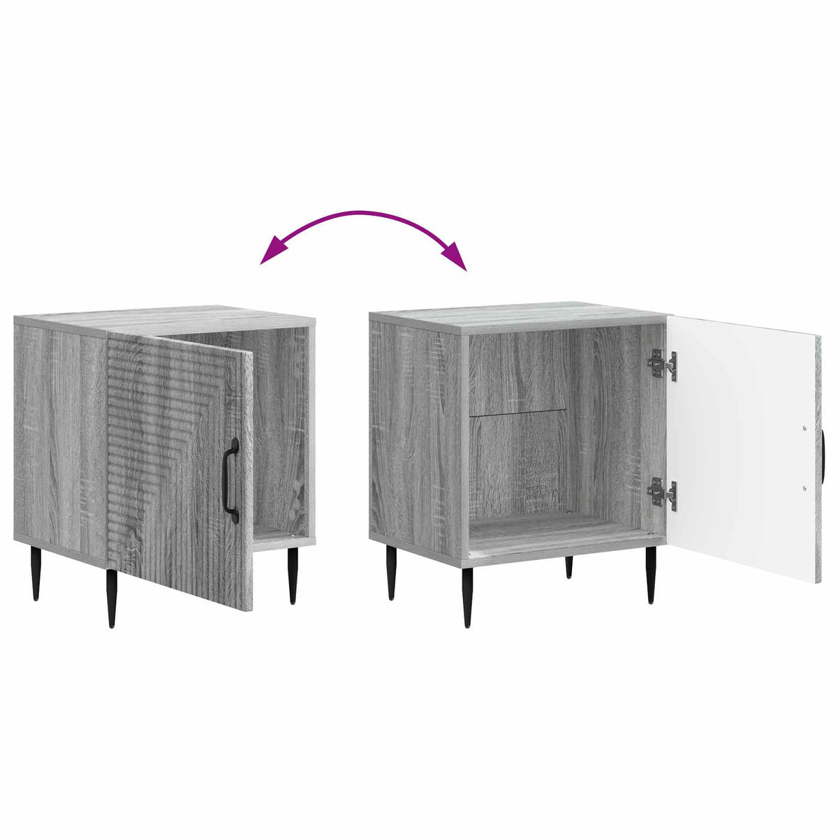 Nachttisch 2 stk. Graues Sonoma 43 x 34,5 x 50 cm Holzwerkstoff