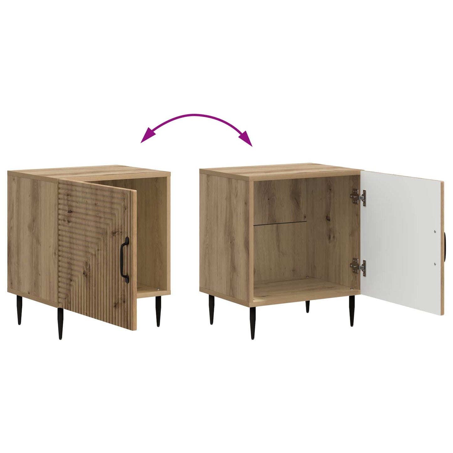 Nachttisch 2 Stk. Artisan-Eiche 43 x 34,5 x 50 cm Holzwerkstoff