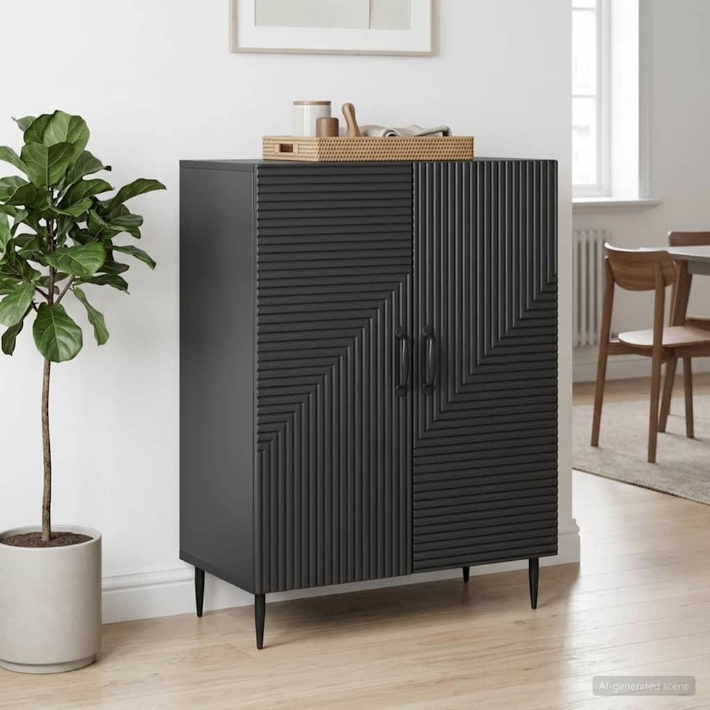 Sideboard Schwarz 66 x 34,5 x 89,5 cm Holzwerkstoff