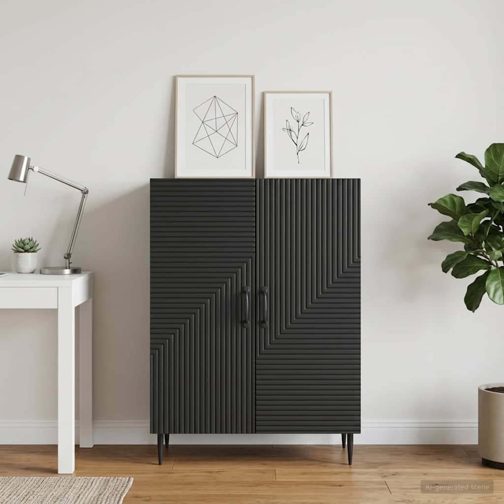 Sideboard Schwarz 66 x 34,5 x 89,5 cm Holzwerkstoff