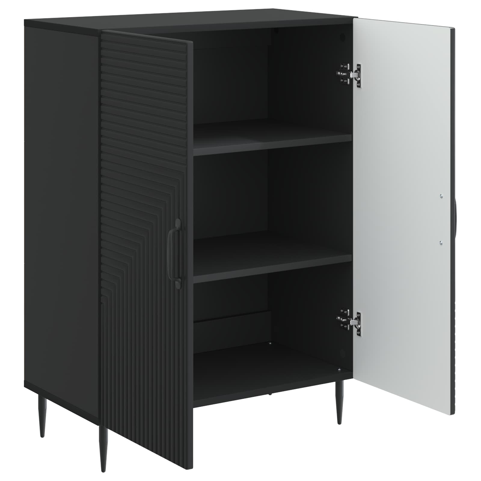 Sideboard Schwarz 66 x 34,5 x 89,5 cm Holzwerkstoff