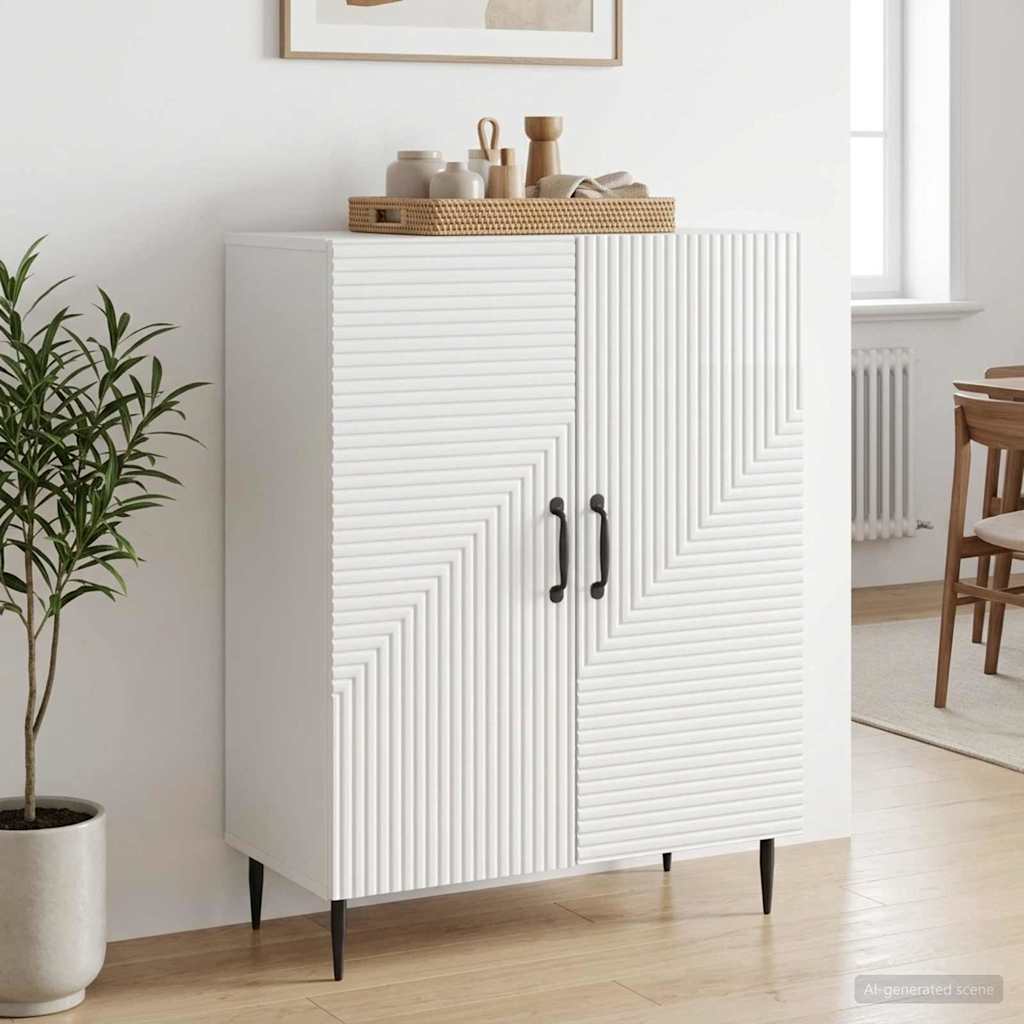 Sideboard Hochglanz Weiß 66 x 34,5 x 89,5 cm Holzwerkstoff