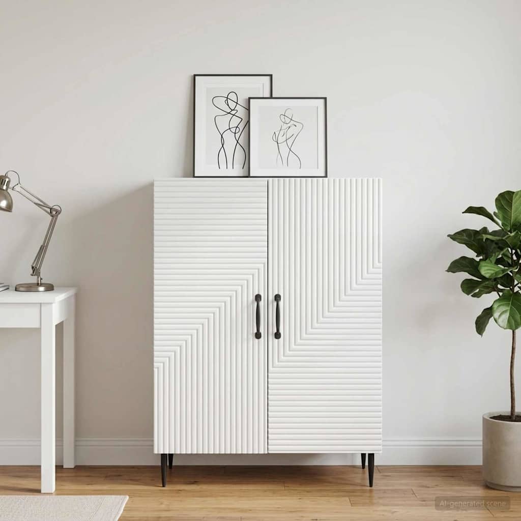 Sideboard Hochglanz Weiß 66 x 34,5 x 89,5 cm Holzwerkstoff