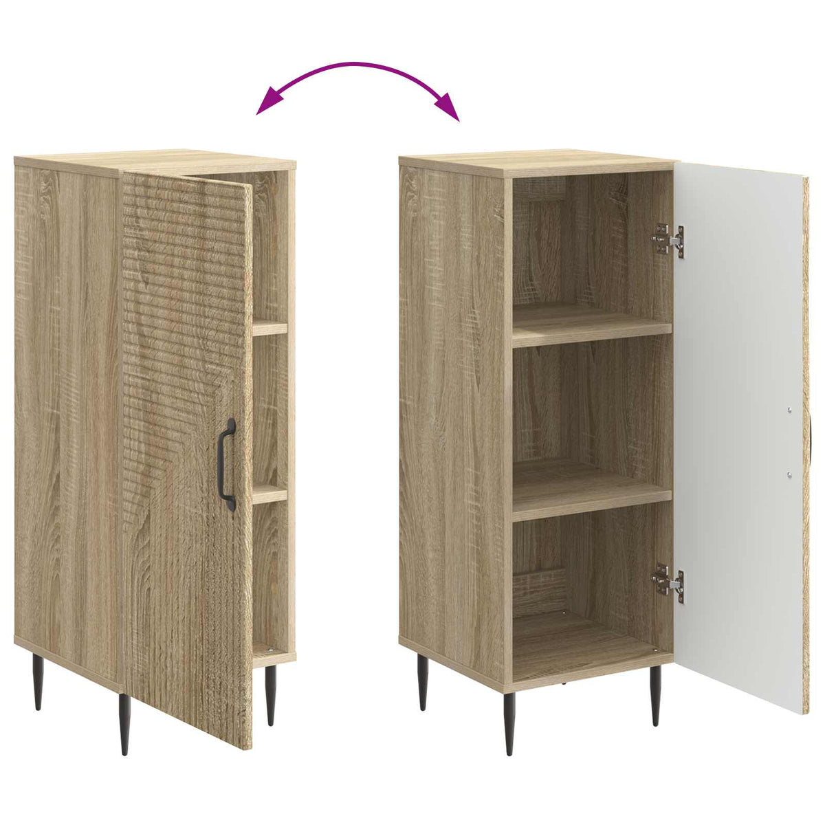 Sideboard Sonoma-Eiche 33 x 34,5 x 89,5 cm Holzwerkstoff
