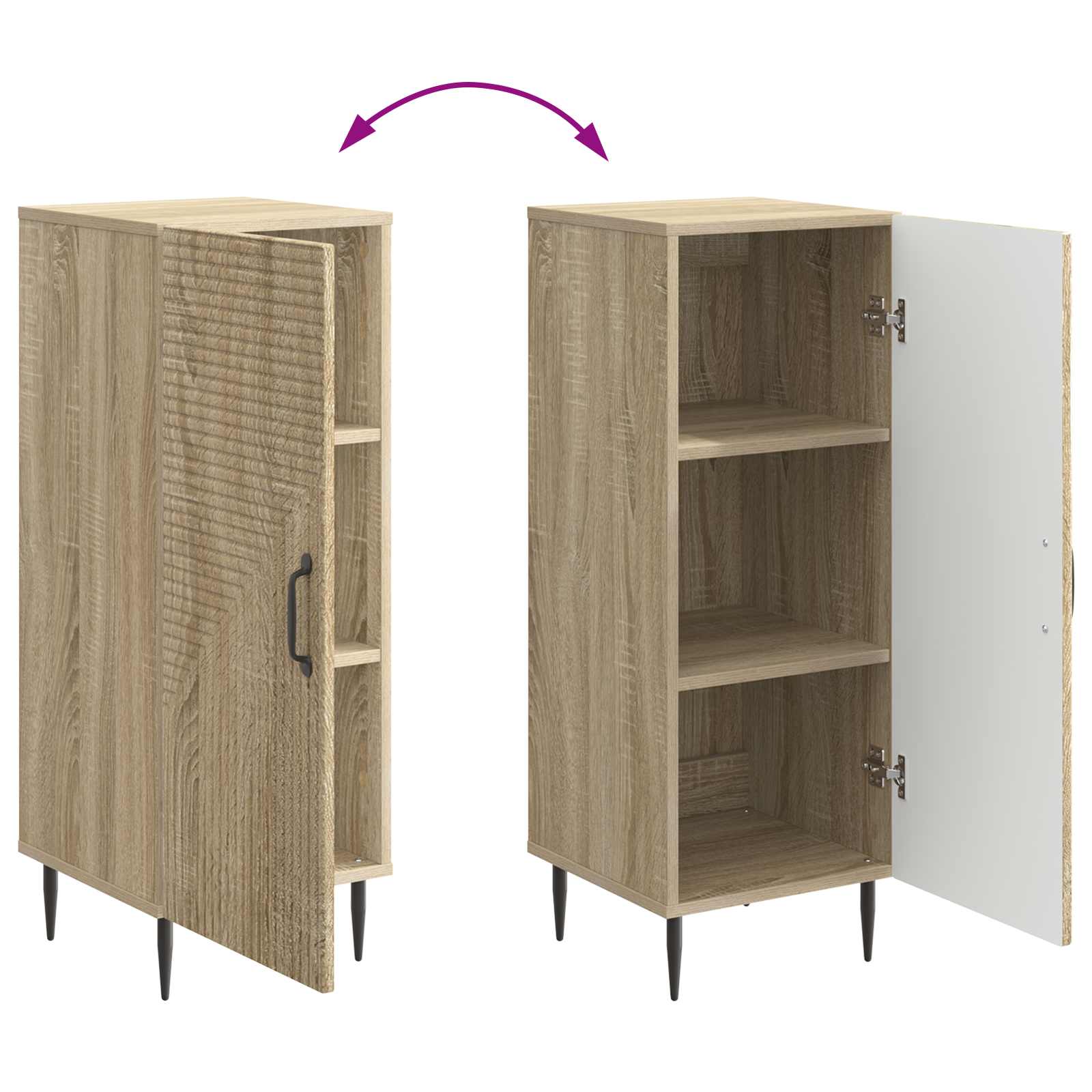 Sideboard Sonoma-Eiche 33 x 34,5 x 89,5 cm Holzwerkstoff