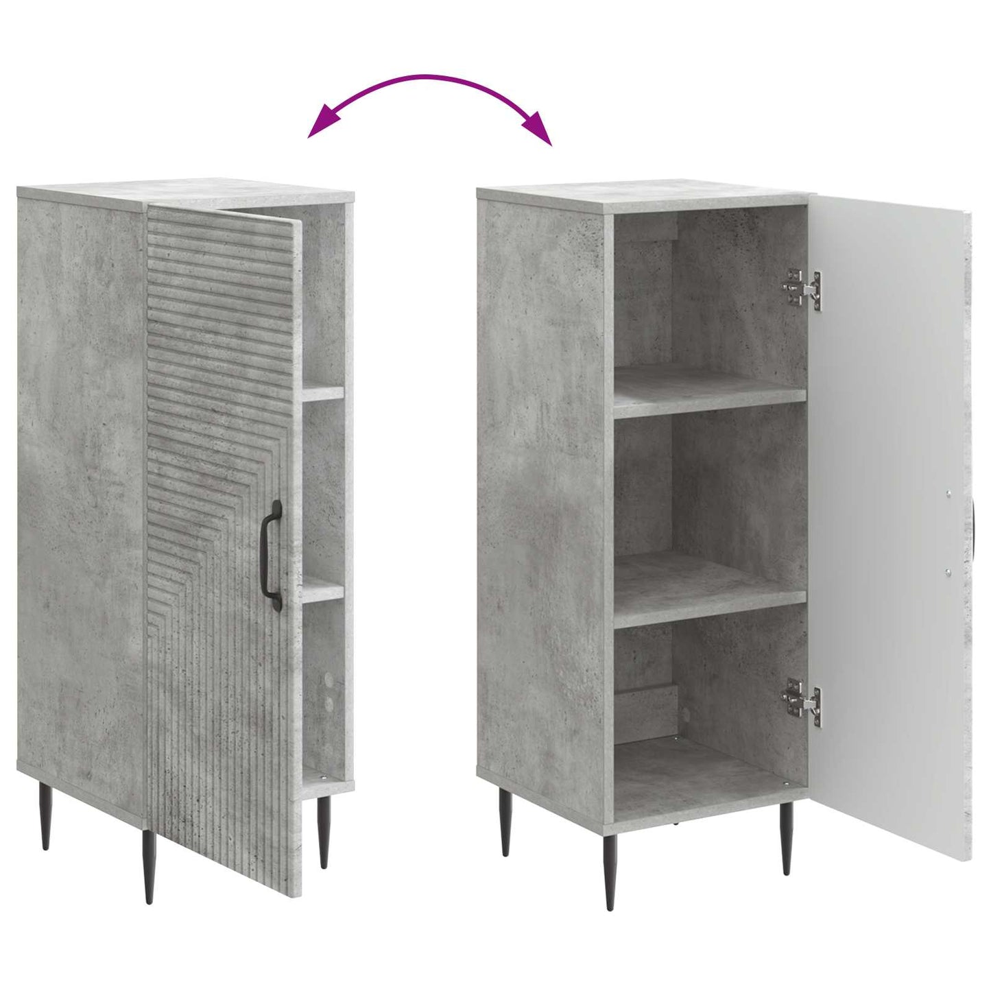 Sideboard Betongrau 33 x 34,5 x 89,5 cm Holzwerkstoff