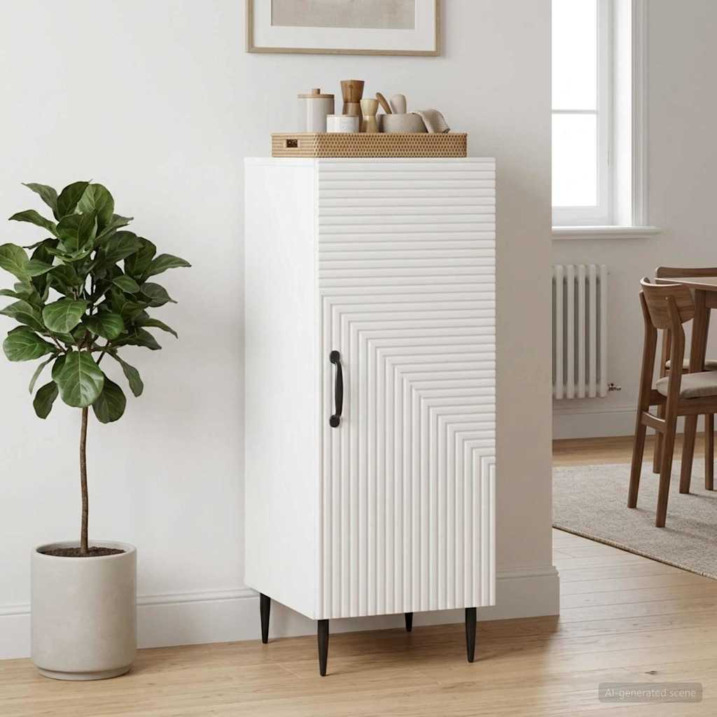 Sideboard Hochglanz Weiß 33 x 34,5 x 89,5 cm Holzwerkstoff