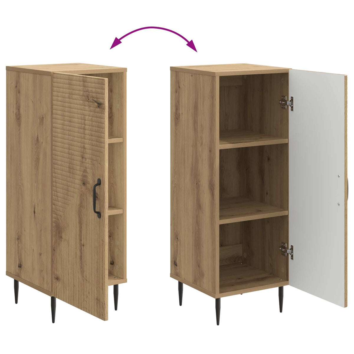 Sideboard Artisan-Eiche 33 x 34,5 x 89,5 cm Holzwerkstoff