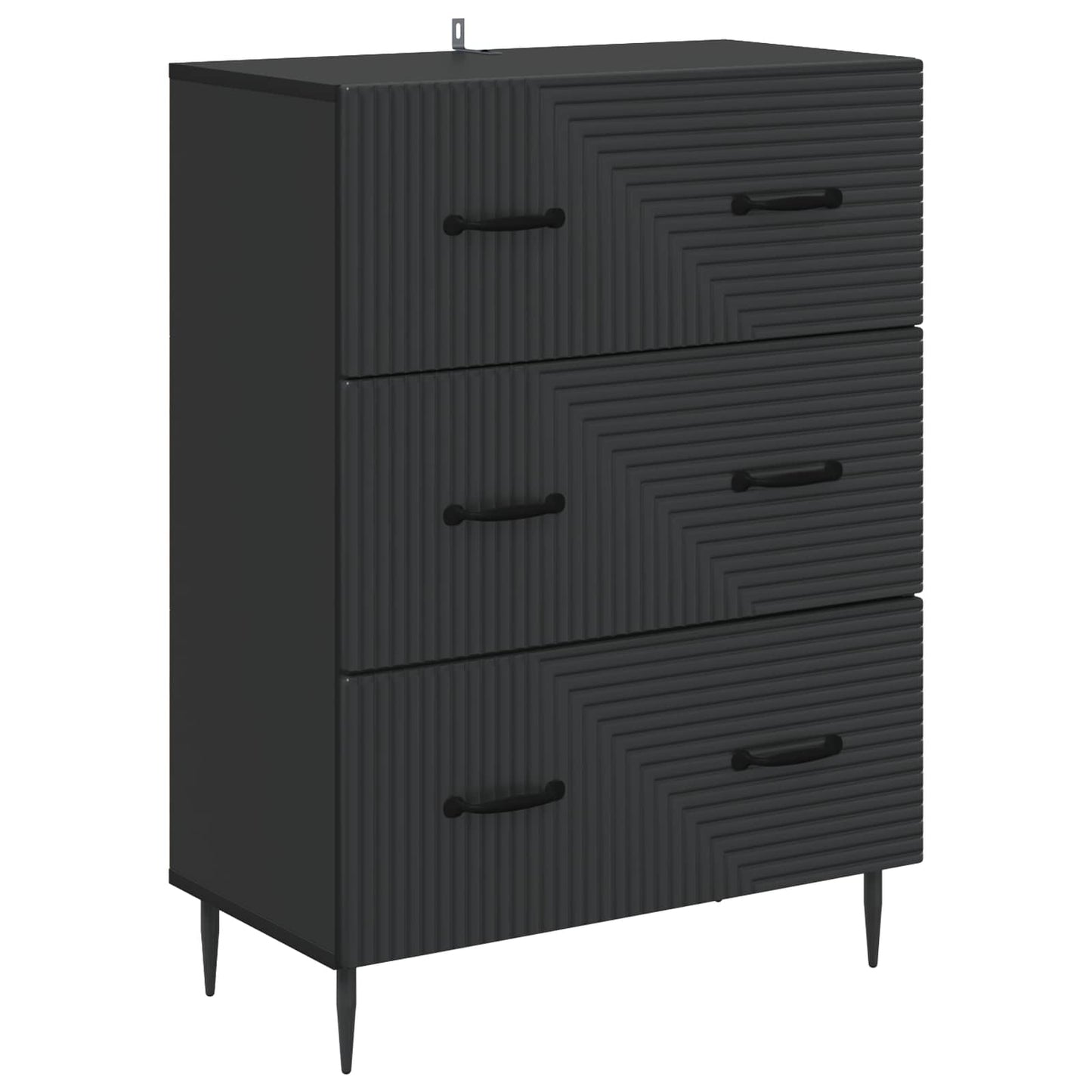 Schubladenschrank Schwarz 66 x 34,5 x 89,5 cm Holzwerkstoff