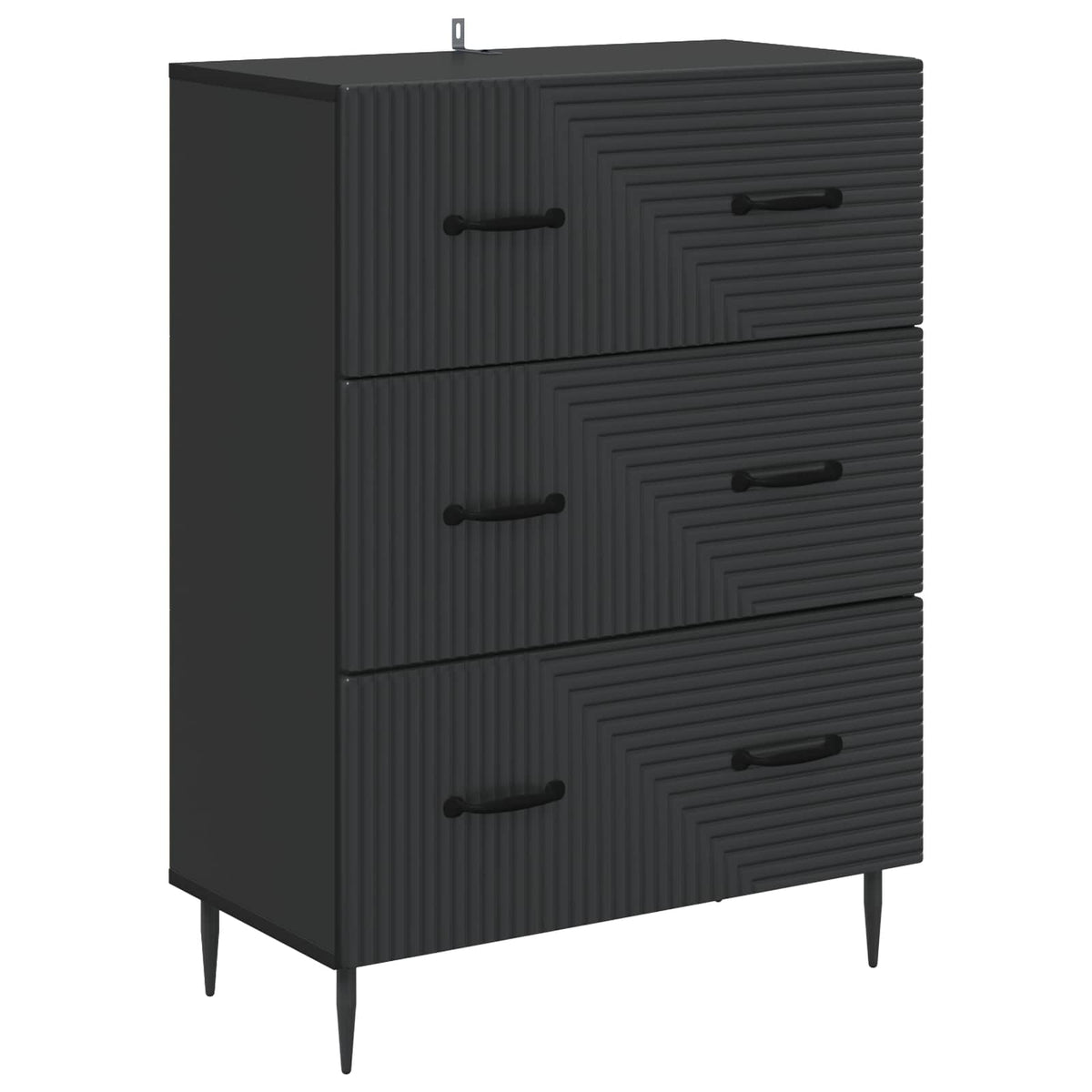 Schubladenschrank Schwarz 66 x 34,5 x 89,5 cm Holzwerkstoff