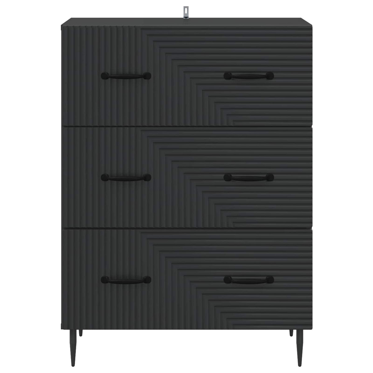 Schubladenschrank Schwarz 66 x 34,5 x 89,5 cm Holzwerkstoff