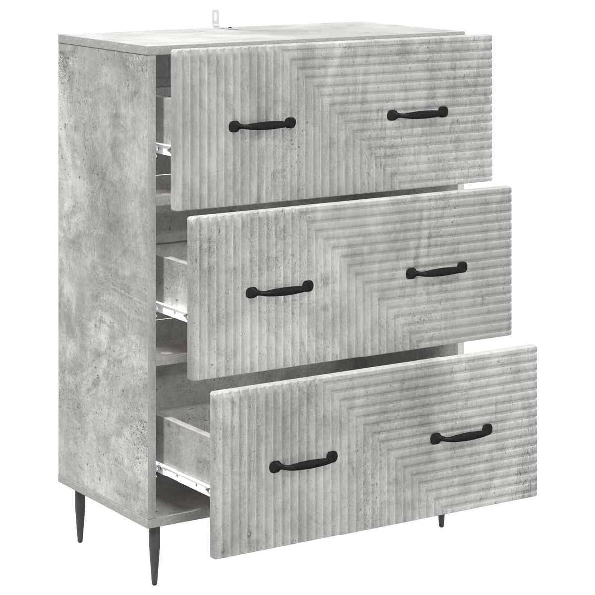 Schubladenschrank Betongrau 66 x 34,5 x 89,5 cm Holzwerkstoff