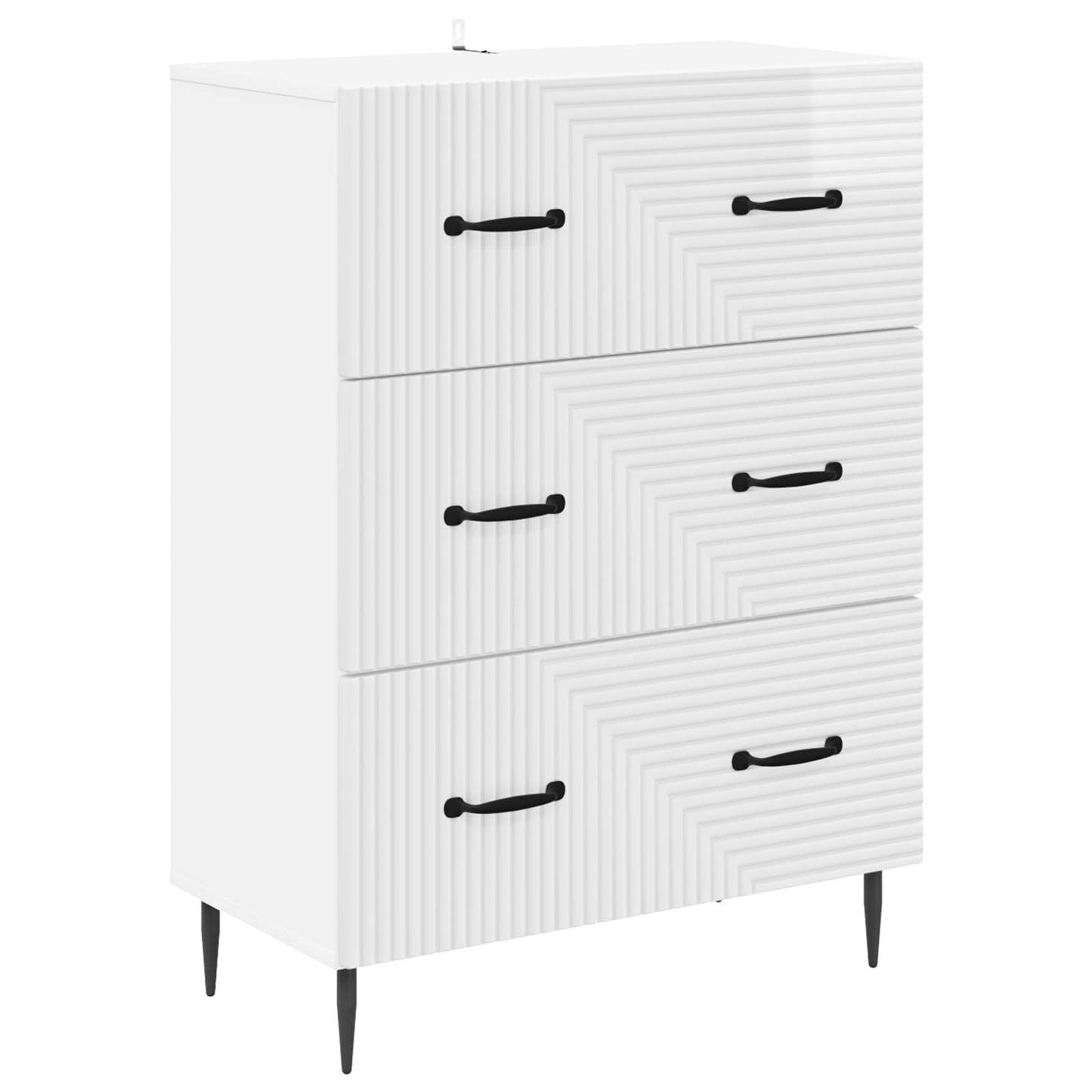 Schubladenschrank Hochglanz Weiß 66 x 34,5 x 89,5 cm