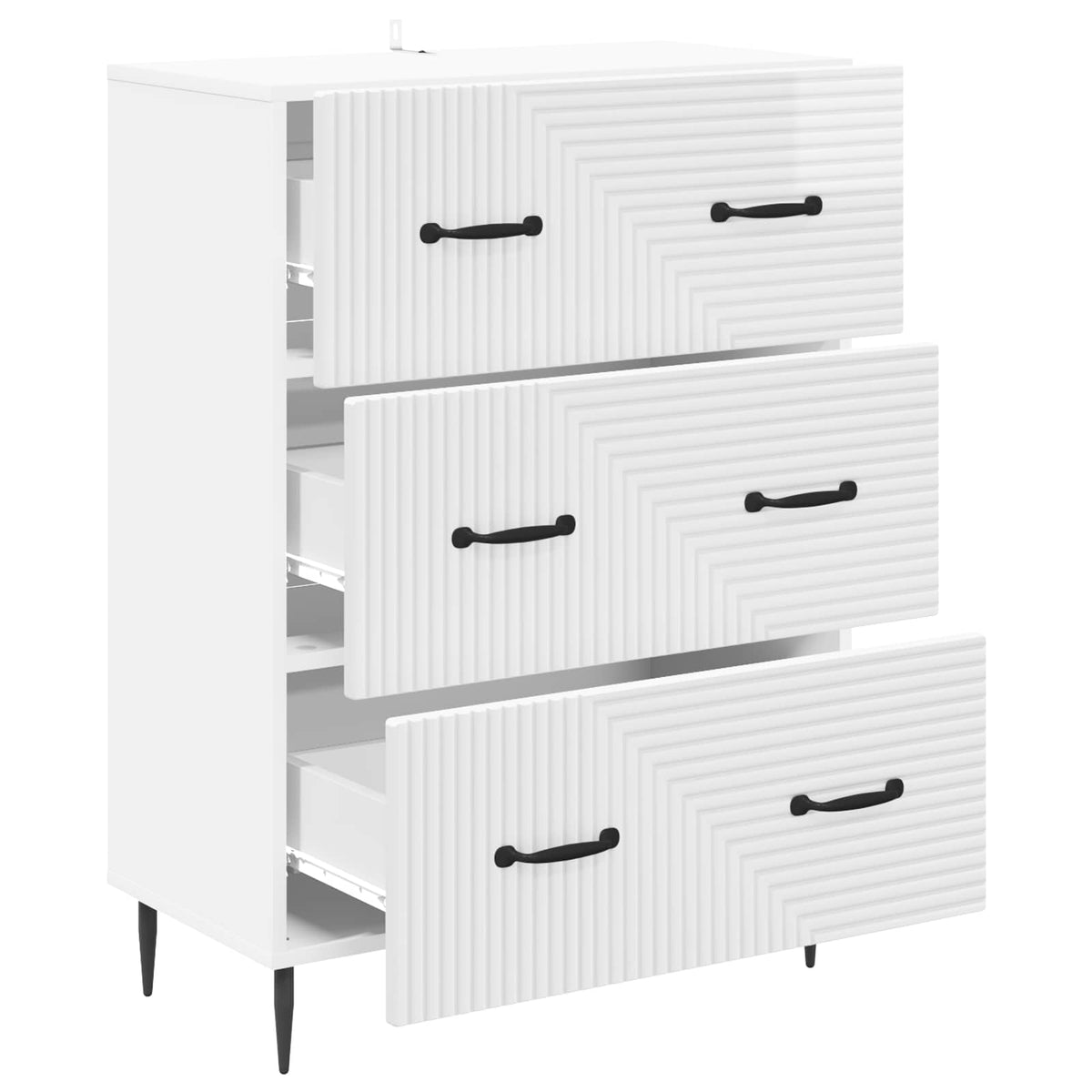 Schubladenschrank Hochglanz Weiß 66 x 34,5 x 89,5 cm