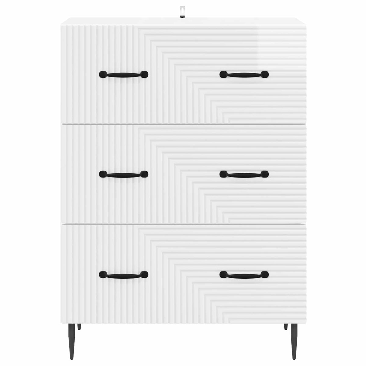 Schubladenschrank Hochglanz Weiß 66 x 34,5 x 89,5 cm