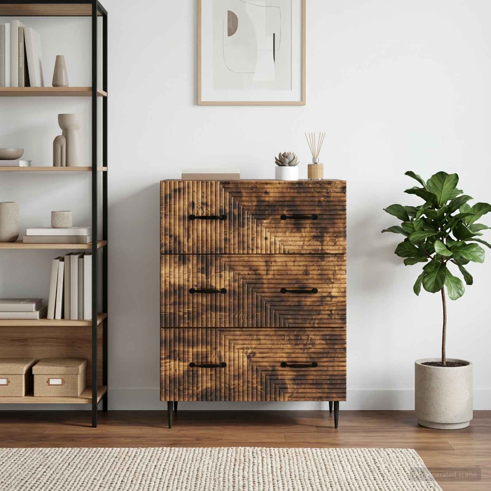 Schubladenschrank Geräucherte Eiche 66 x 34,5 x 89,5 cm