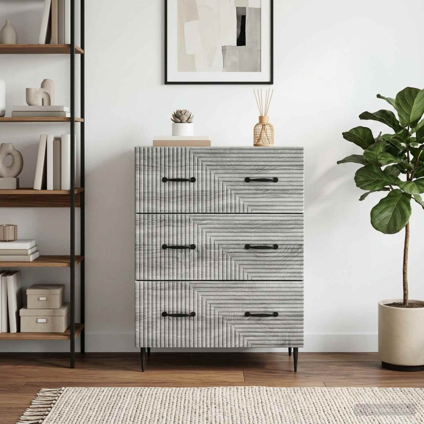 Schubladenschrank Grau Sonoma 66 x 34,5 x 89,5 cm Holzwerkstoff