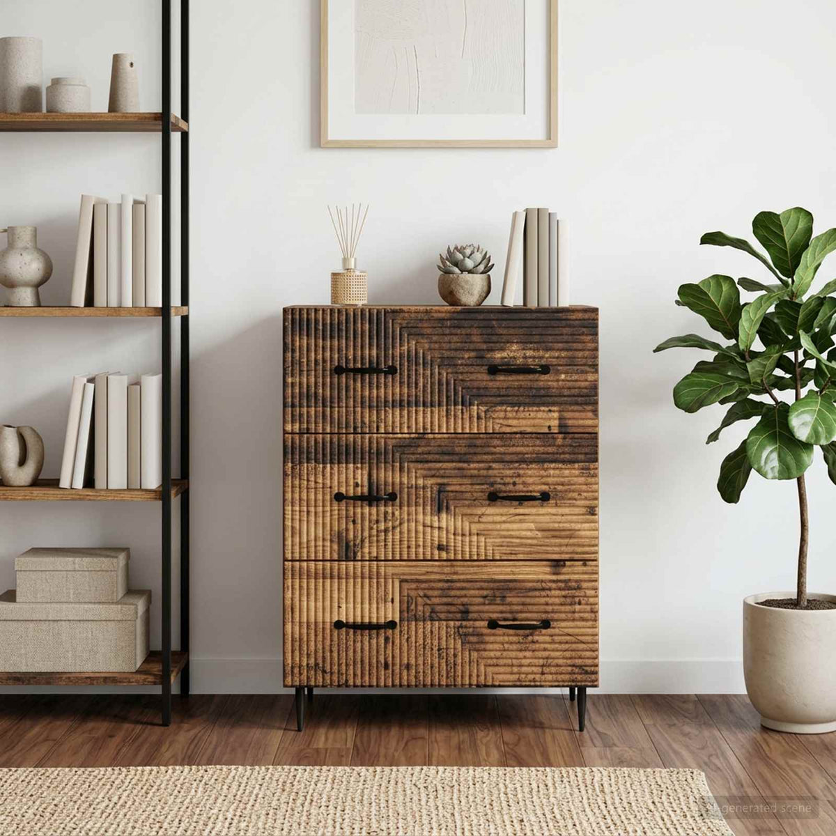 Schubladenschrank Altholz 66 x 34,5 x 89,5 cm Holzwerkstoff