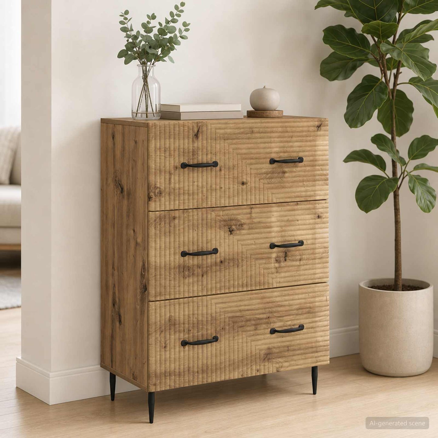 Schubladenschrank 66 x 34,5 x 89,5 cm Holzwerkstoff