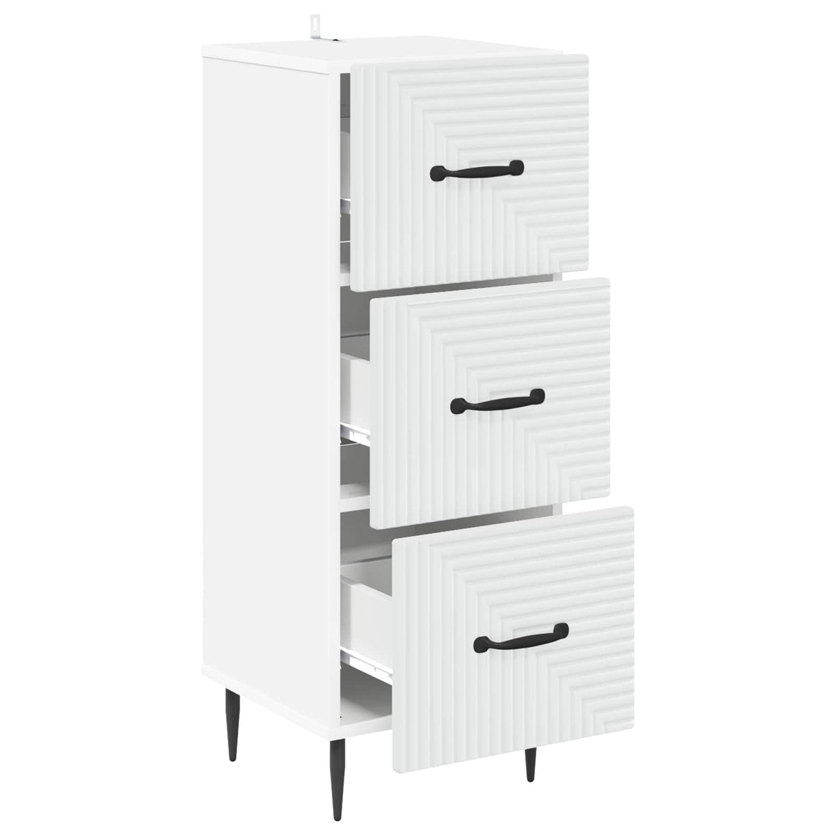 Schubladenschrank Weiß 33 x 34,5 x 89,5 cm Holzwerkstoff