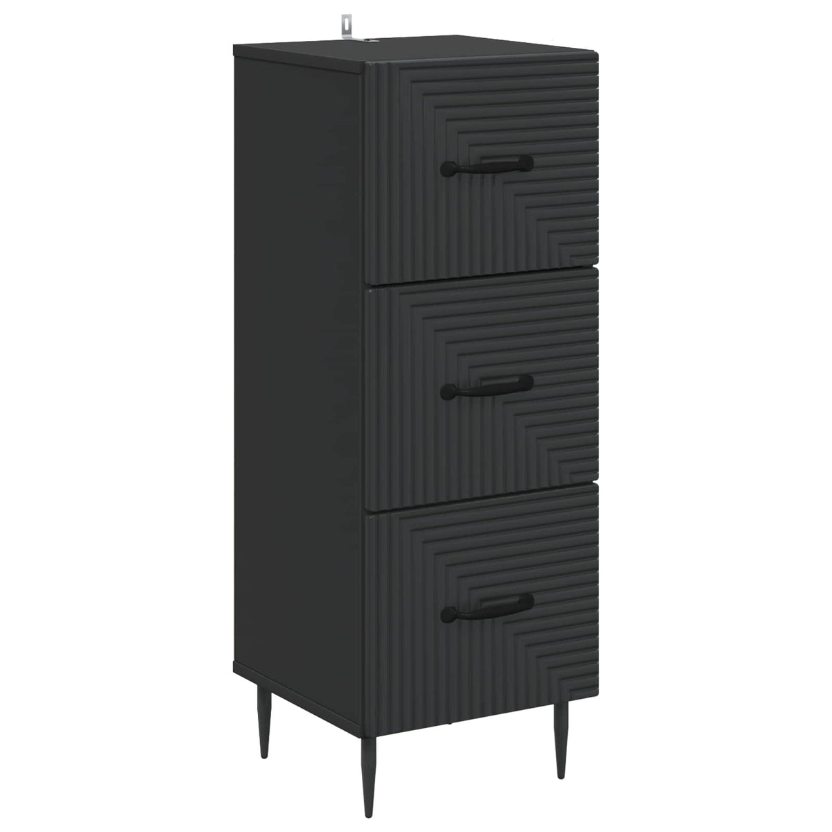 Schubladenschrank Schwarz 33 x 34,5 x 89,5 cm Holzwerkstoff