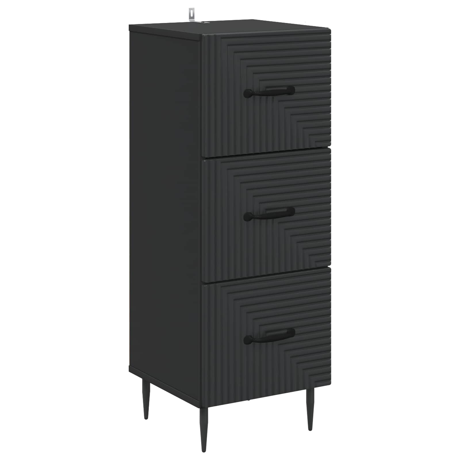 Schubladenschrank Schwarz 33 x 34,5 x 89,5 cm Holzwerkstoff