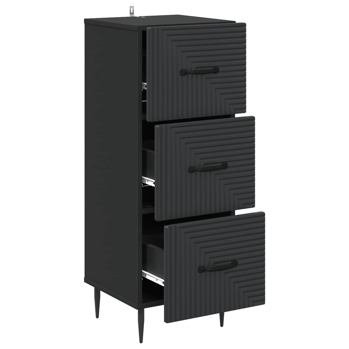 Schubladenschrank Schwarz 33 x 34,5 x 89,5 cm Holzwerkstoff