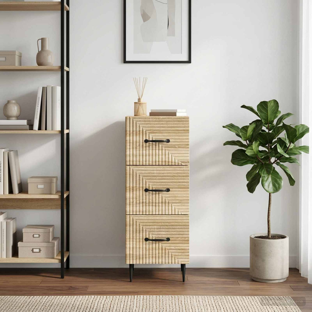 Schubladenschrank Sonoma-Eiche 33 x 34,5 x 89,5 cm