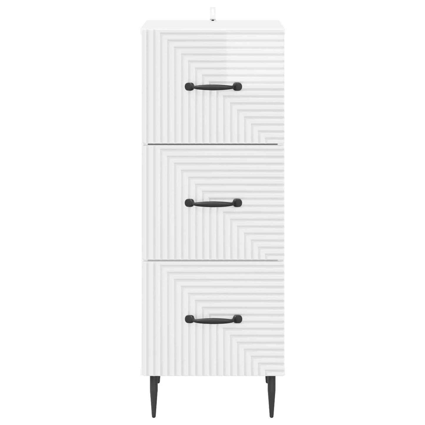 Schubladenschrank Hochglanz Weiß 33 x 34,5 x 89,5 cm