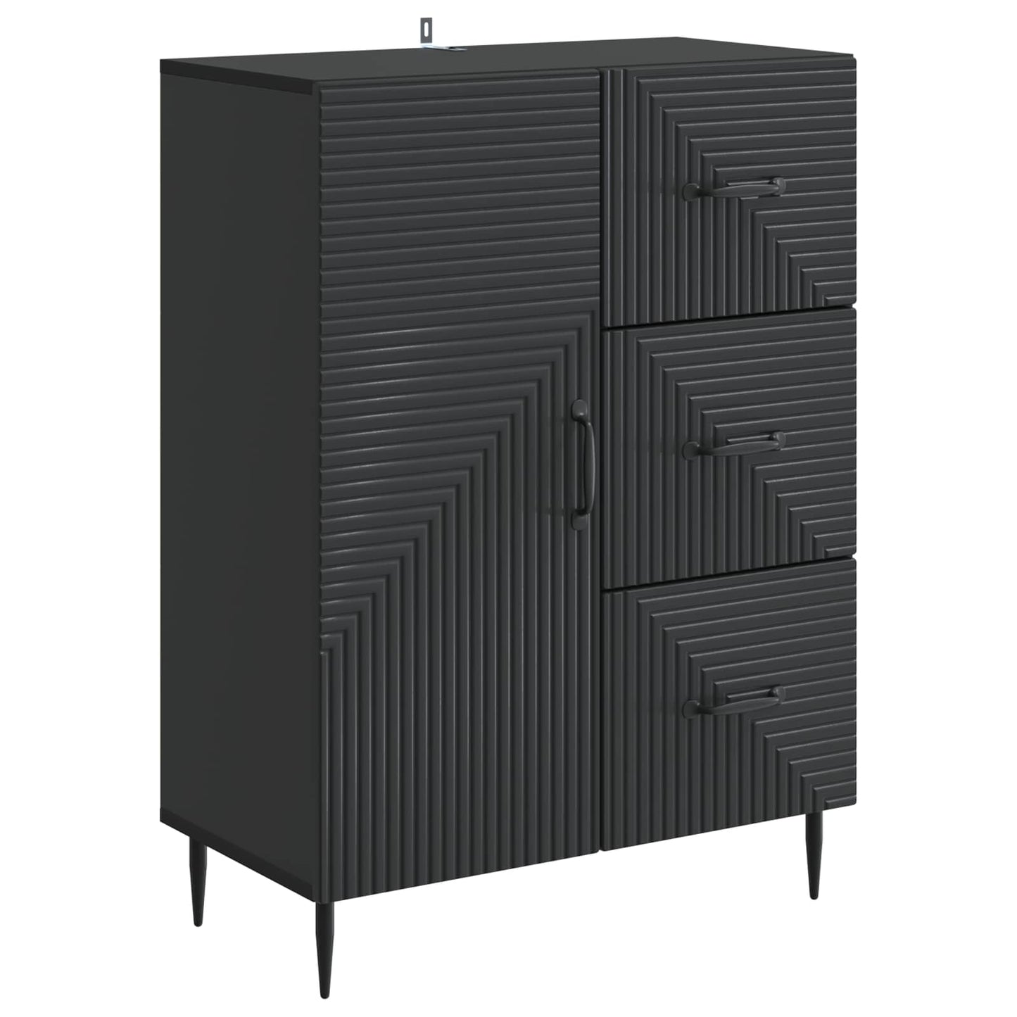 Sideboard Schwarz 66 x 34,5 x 89,5 cm Holzwerkstoff