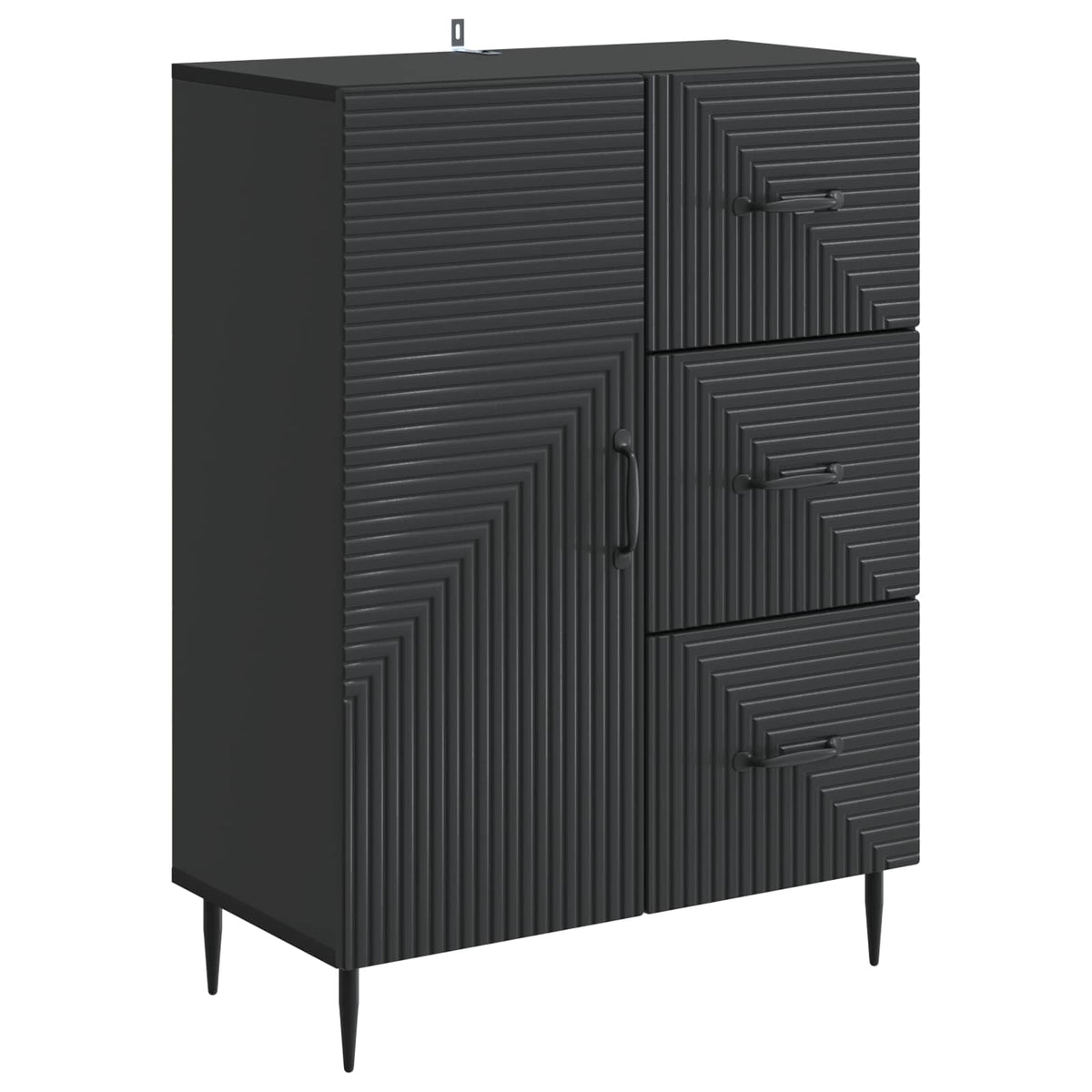 Sideboard Schwarz 66 x 34,5 x 89,5 cm Holzwerkstoff