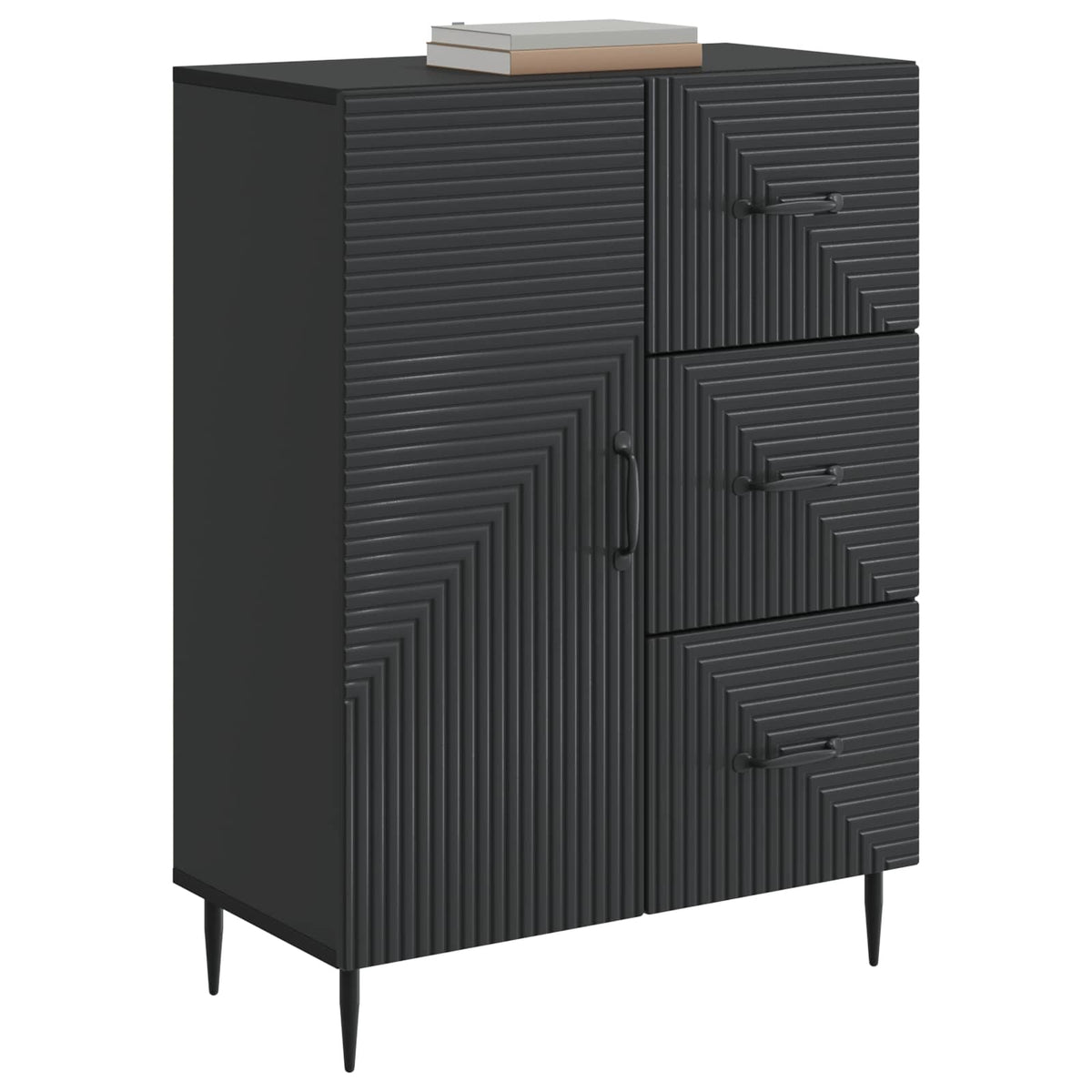 Sideboard Schwarz 66 x 34,5 x 89,5 cm Holzwerkstoff