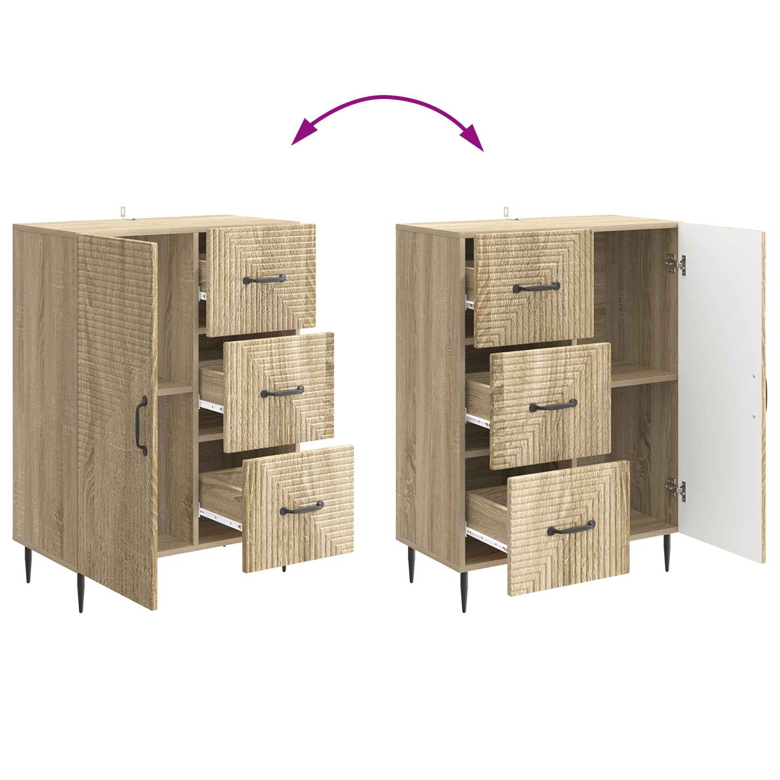 Sideboard Sonoma-Eiche 66 x 34,5 x 89,5 cm Holzwerkstoff