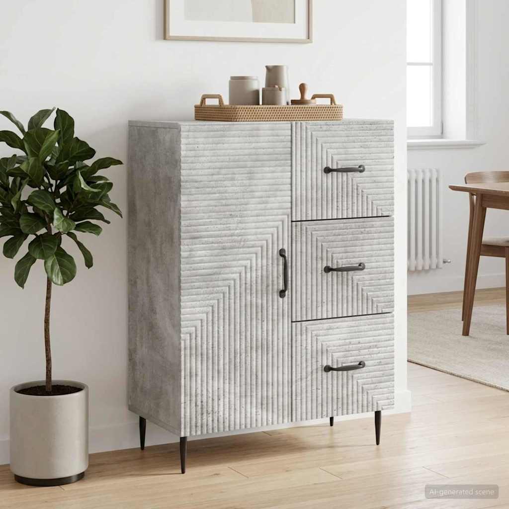 Sideboard Betongrau 66 x 34,5 x 89,5 cm Holzwerkstoff