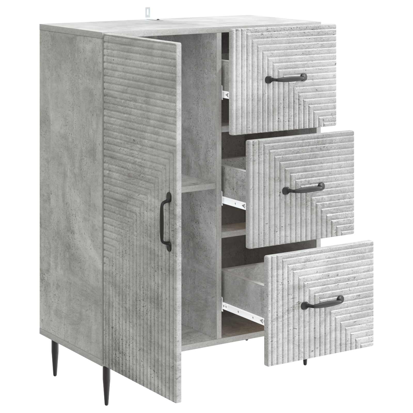 Sideboard Betongrau 66 x 34,5 x 89,5 cm Holzwerkstoff