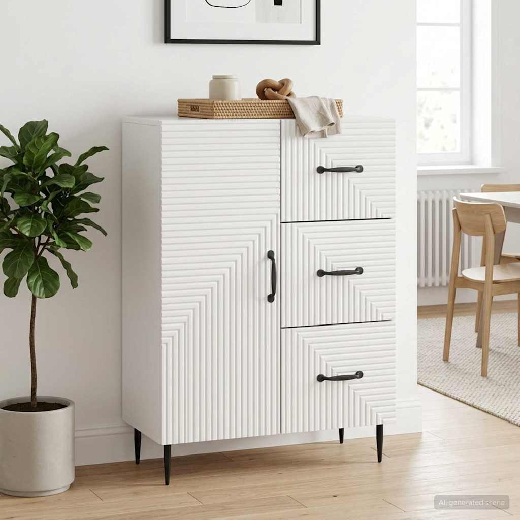 Sideboard Hochglanz Weiß 66 x 34,5 x 89,5 cm Holzwerkstoff