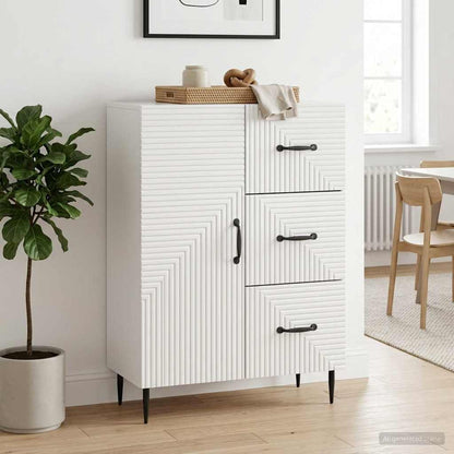 Sideboard Hochglanz Weiß 66 x 34,5 x 89,5 cm Holzwerkstoff
