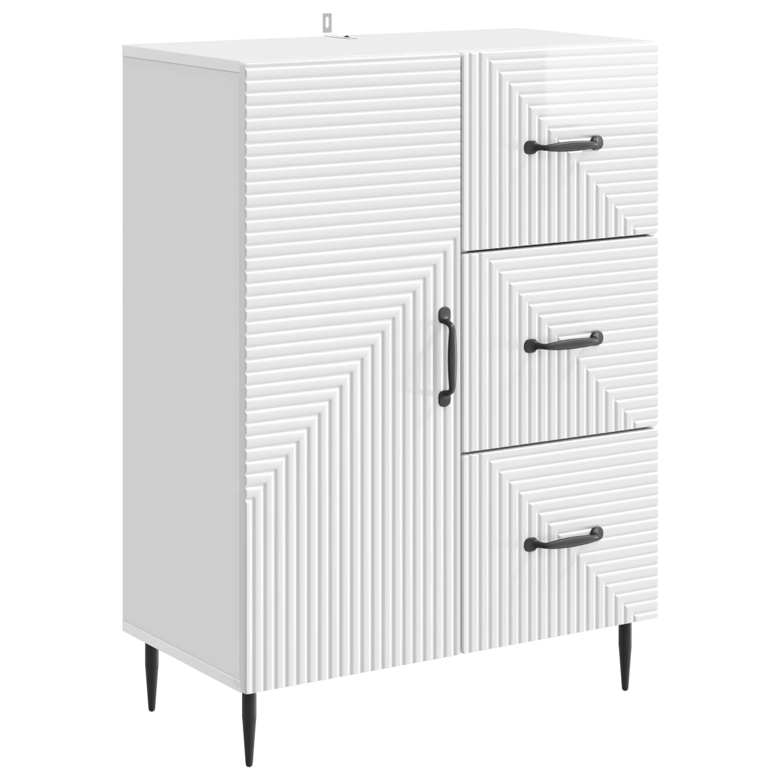 Sideboard Hochglanz Weiß 66 x 34,5 x 89,5 cm Holzwerkstoff
