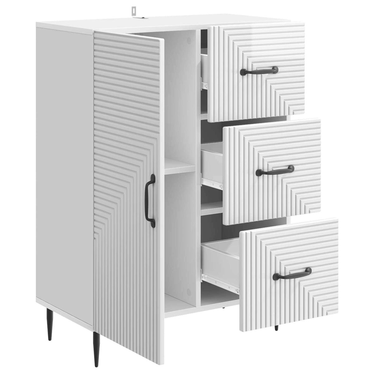 Sideboard Hochglanz Weiß 66 x 34,5 x 89,5 cm Holzwerkstoff