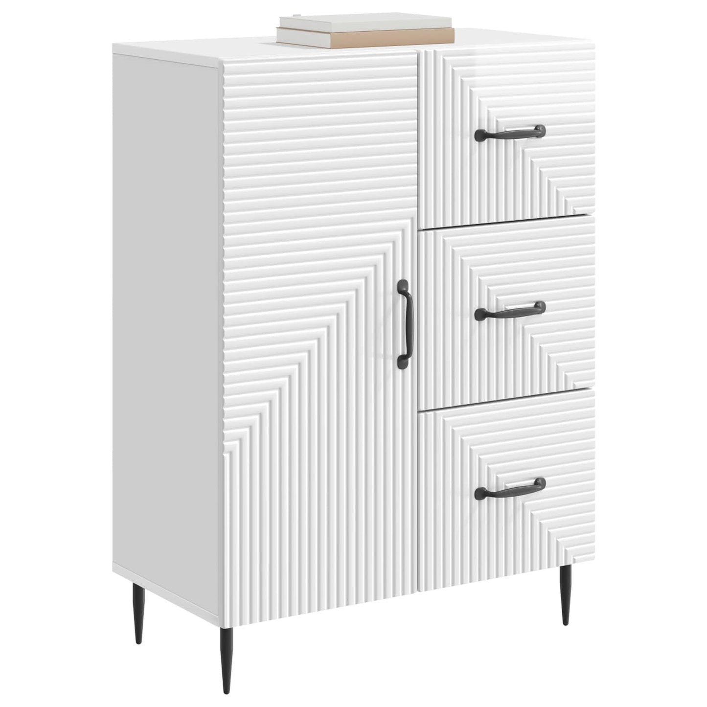 Sideboard Hochglanz Weiß 66 x 34,5 x 89,5 cm Holzwerkstoff