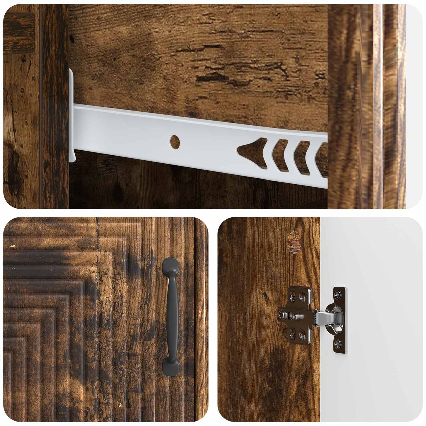 Sideboard Geräucherte Eiche 66 x 34,5 x 89,5 cm Holzwerkstoff
