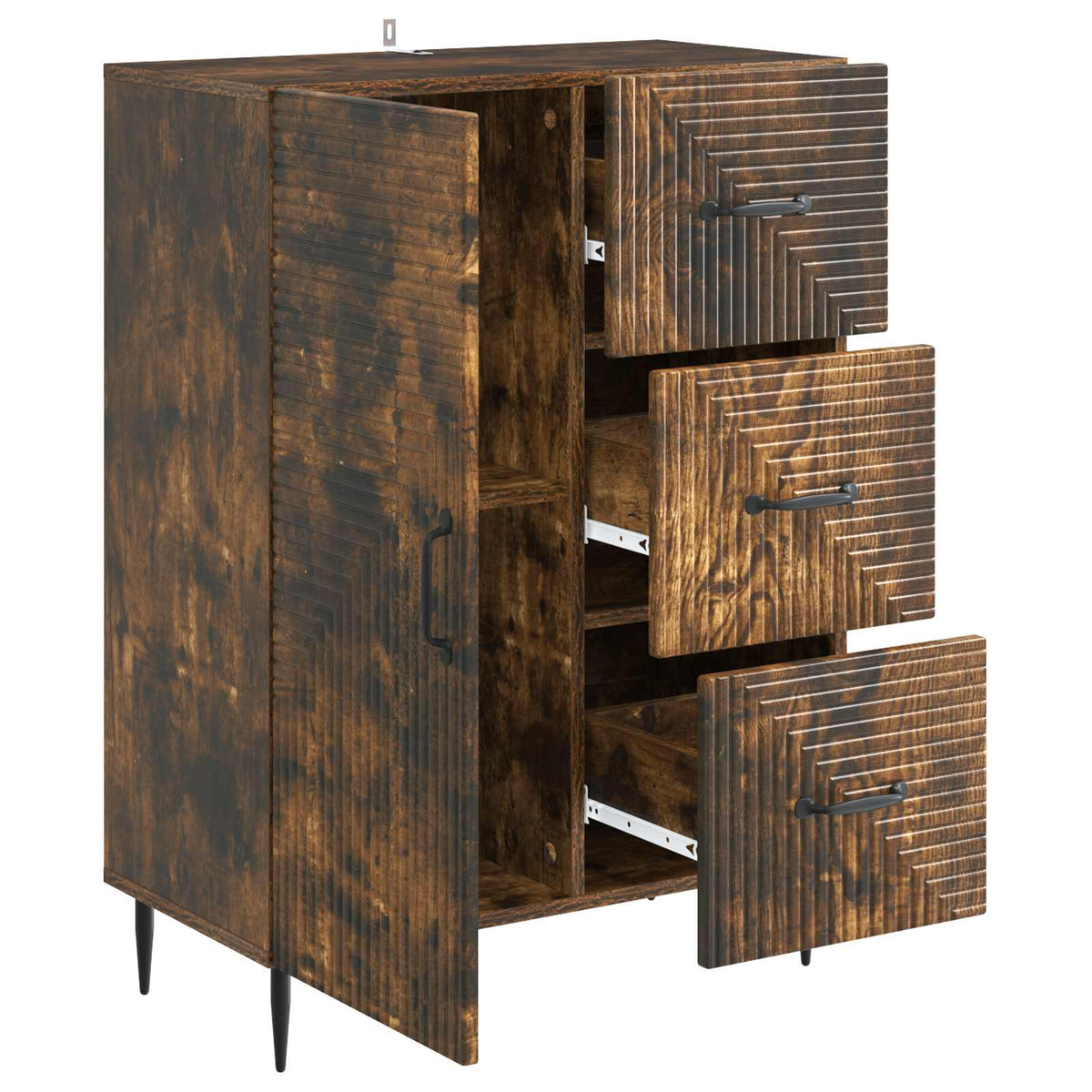 Sideboard Geräucherte Eiche 66 x 34,5 x 89,5 cm Holzwerkstoff