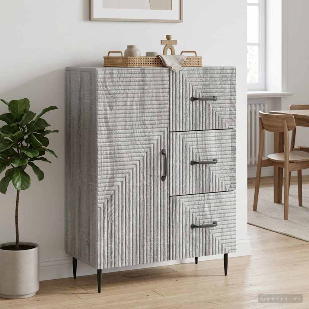 Sideboard Graues Sonoma 66 x 34,5 x 89,5 cm Holzwerkstoff