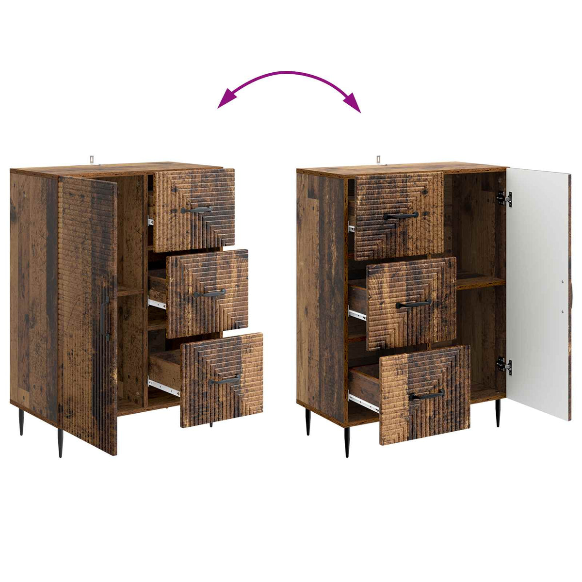 Sideboard Altholz 66 x 34,5 x 89,5 cm Holzwerkstoff