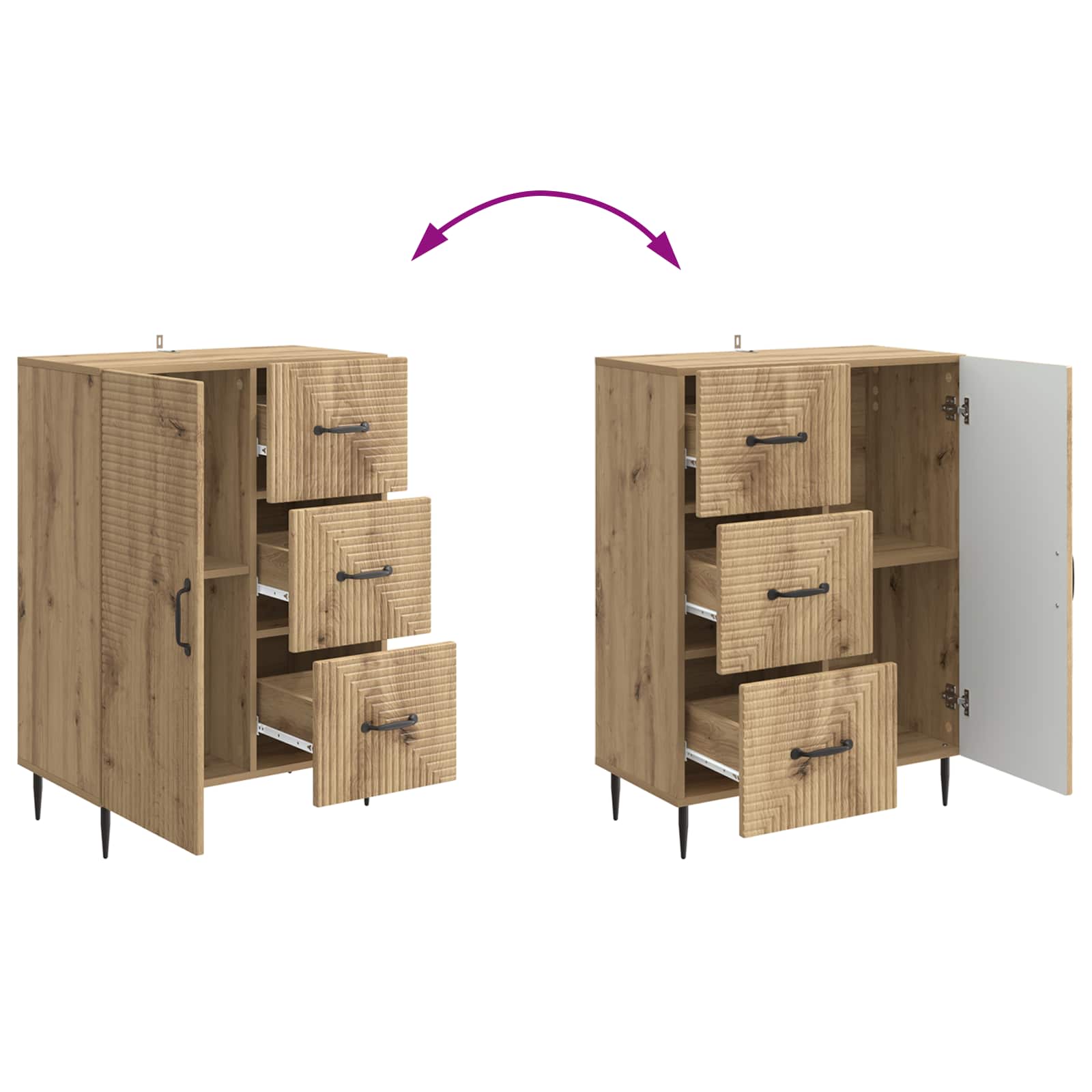 Sideboard Artisan-Eiche 66 x 34,5 x 89,5 cm Holzwerkstoff