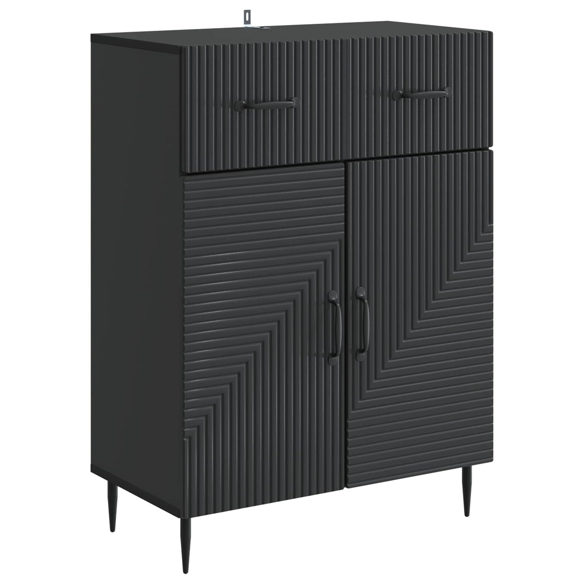 Sideboard Schwarz 66 x 34,5 x 89,5 cm Holzwerkstoff