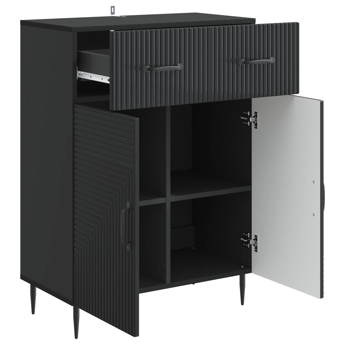 Sideboard Schwarz 66 x 34,5 x 89,5 cm Holzwerkstoff
