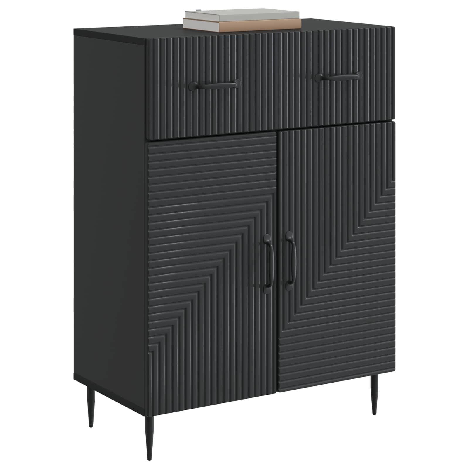 Sideboard Schwarz 66 x 34,5 x 89,5 cm Holzwerkstoff