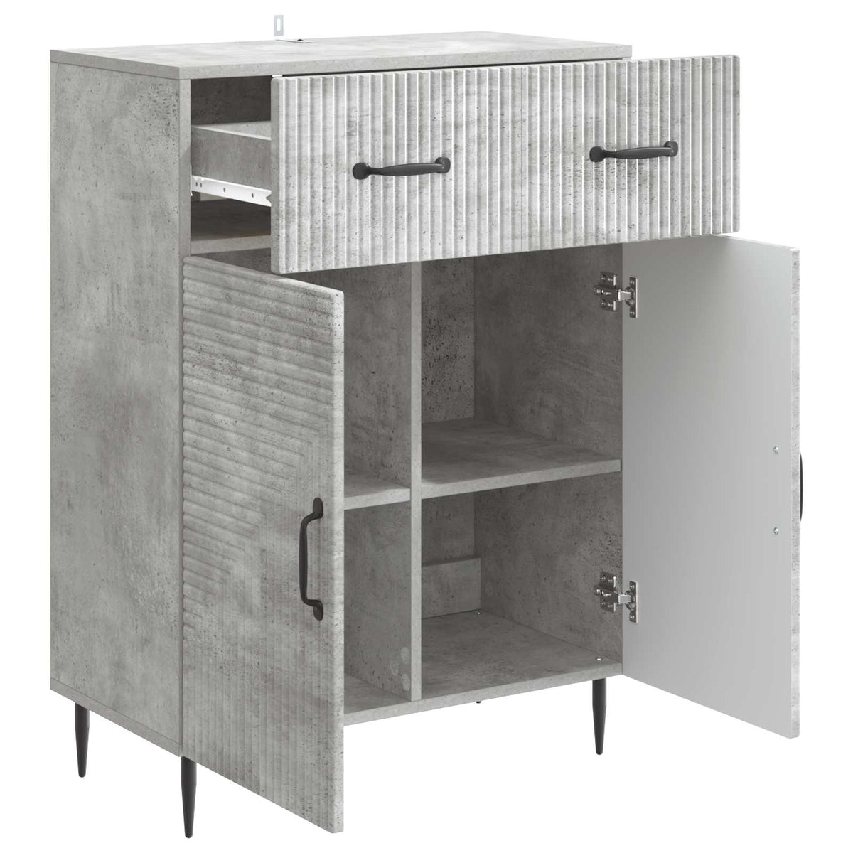 Sideboard Betongrau 66 x 34,5 x 89,5 cm Holzwerkstoff