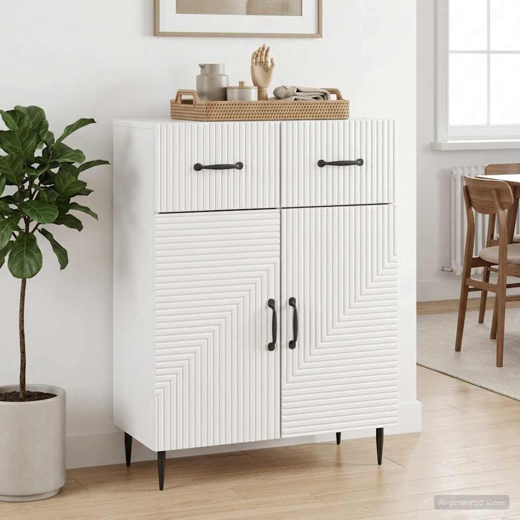 Sideboard Hochglanz Weiß 66 x 34,5 x 89,5 cm Holzwerkstoff